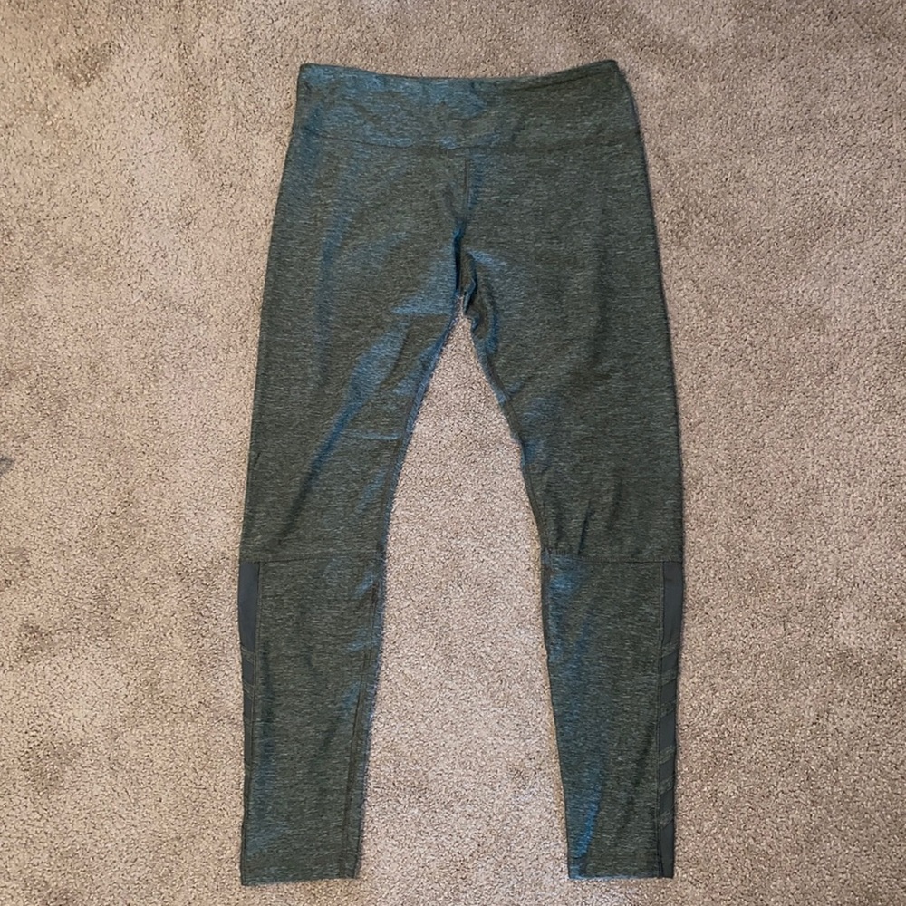 Olive leggings with fun detail